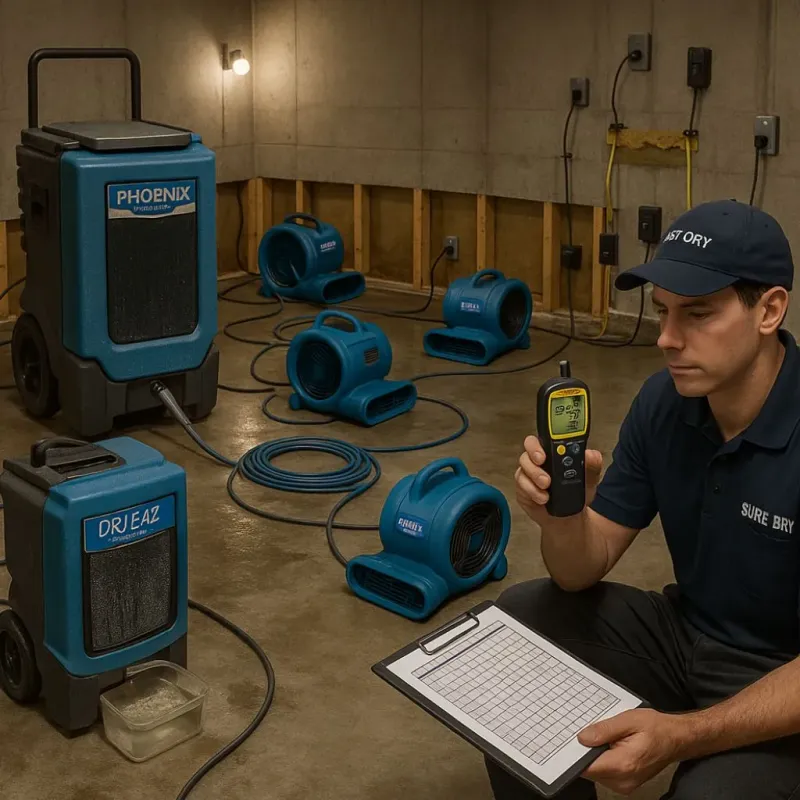 Structural Drying and Dehumidification process in Geary, OK
